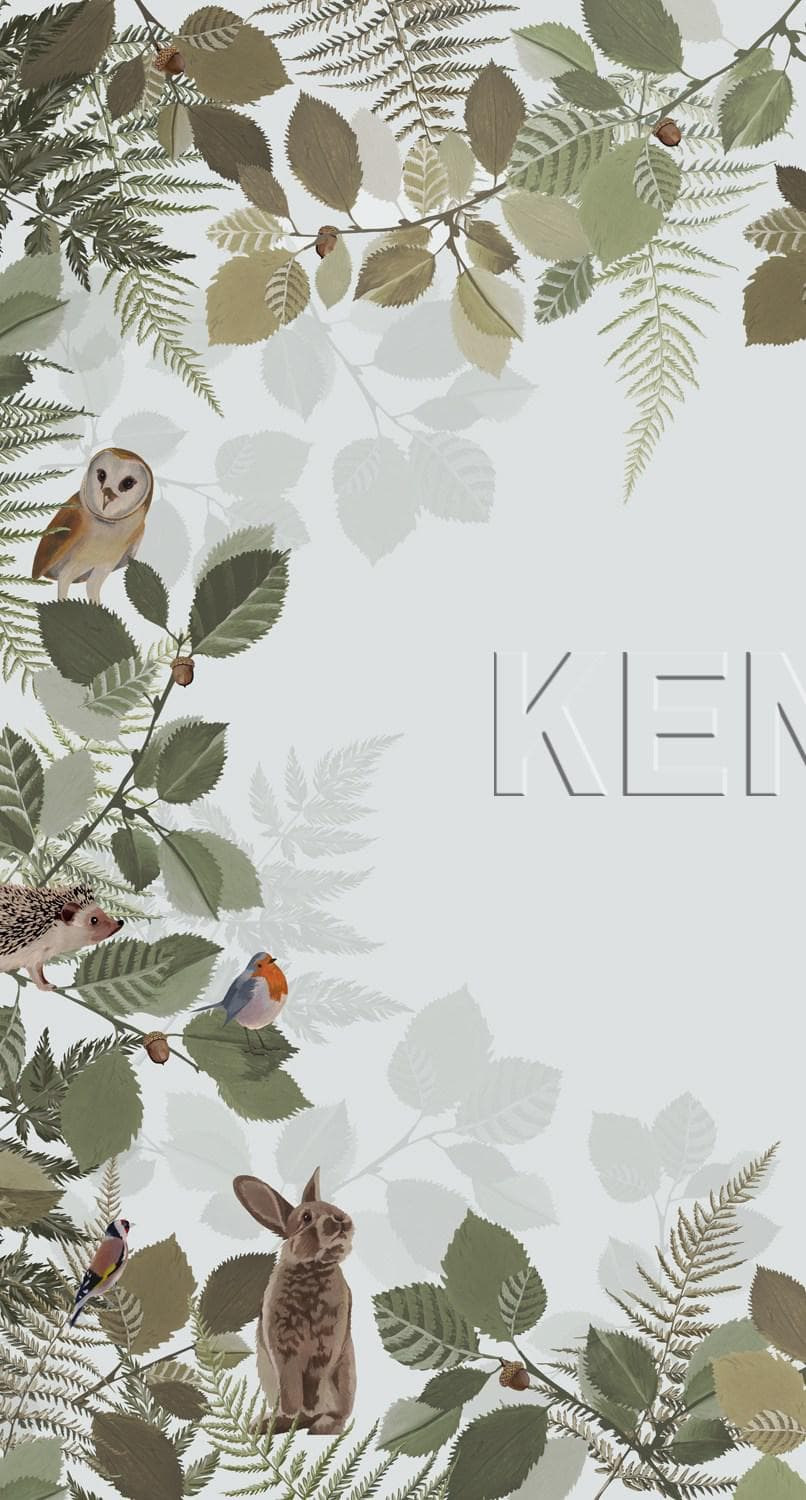 wall mural forest animals green and brown 159049