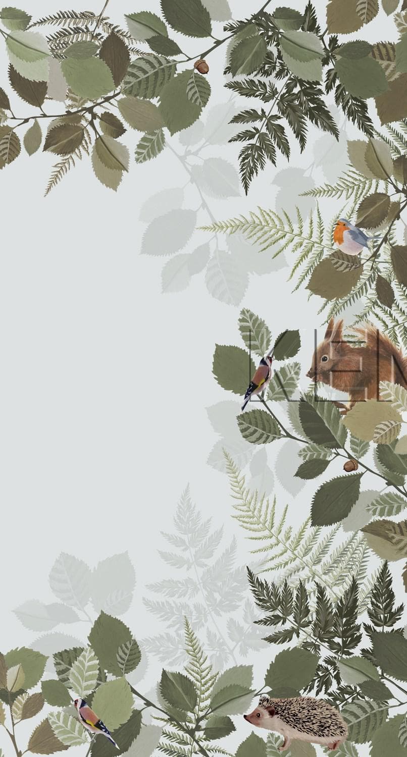 wall mural forest animals green and brown 159051