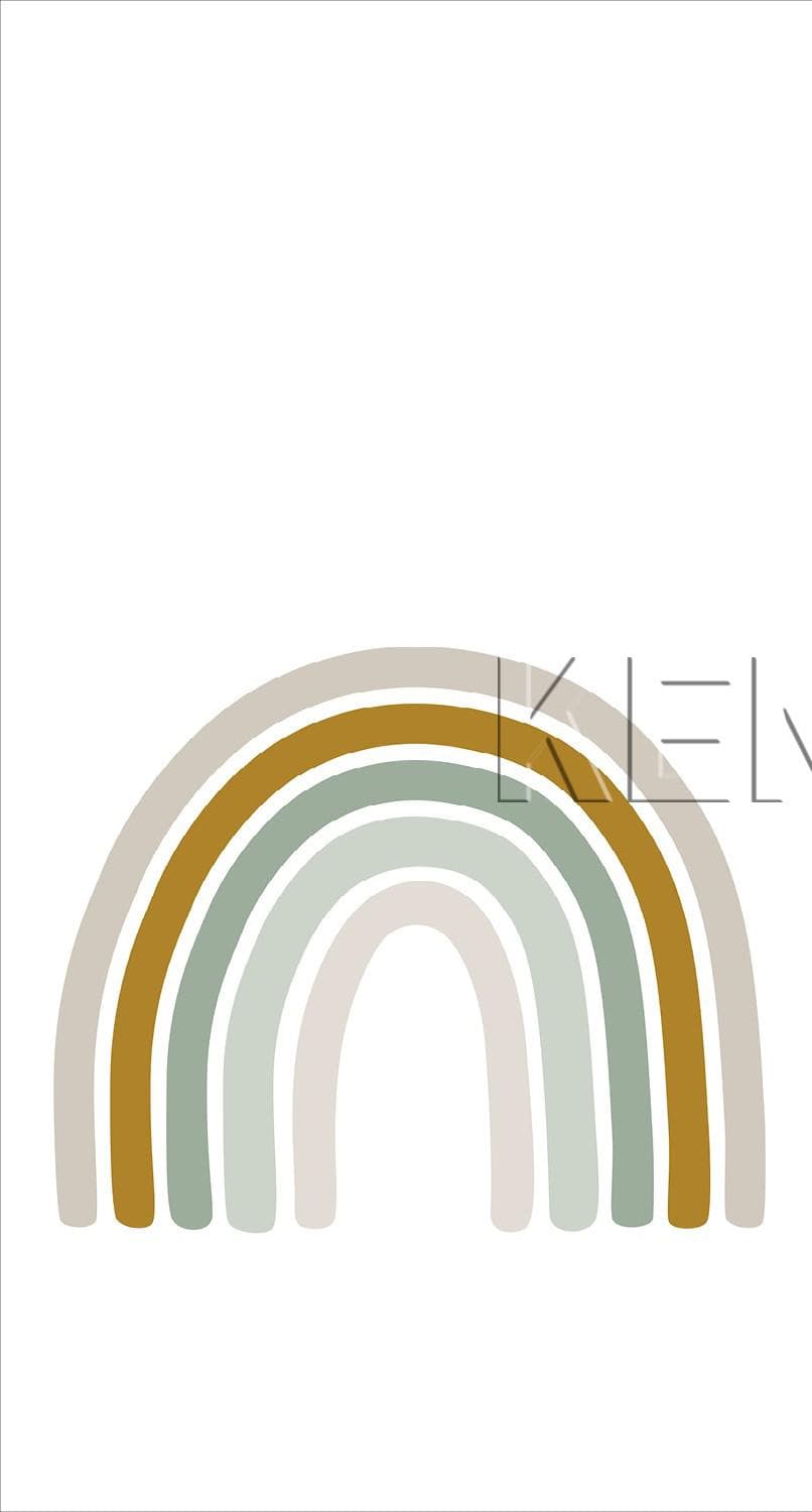 wall mural rainbow greyish green, ocher yellow and beige 159054