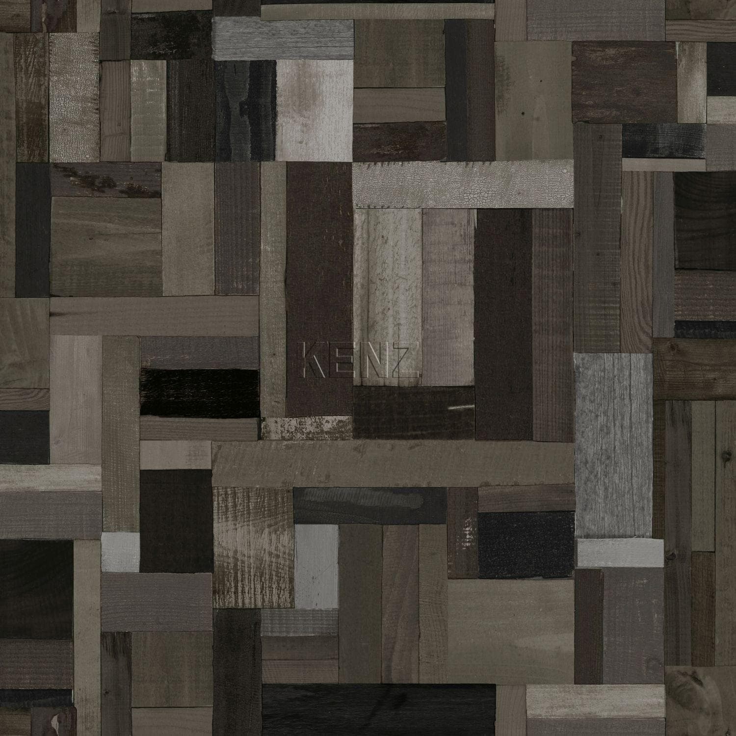 wallpaper scrap wood motif black and gray 337222