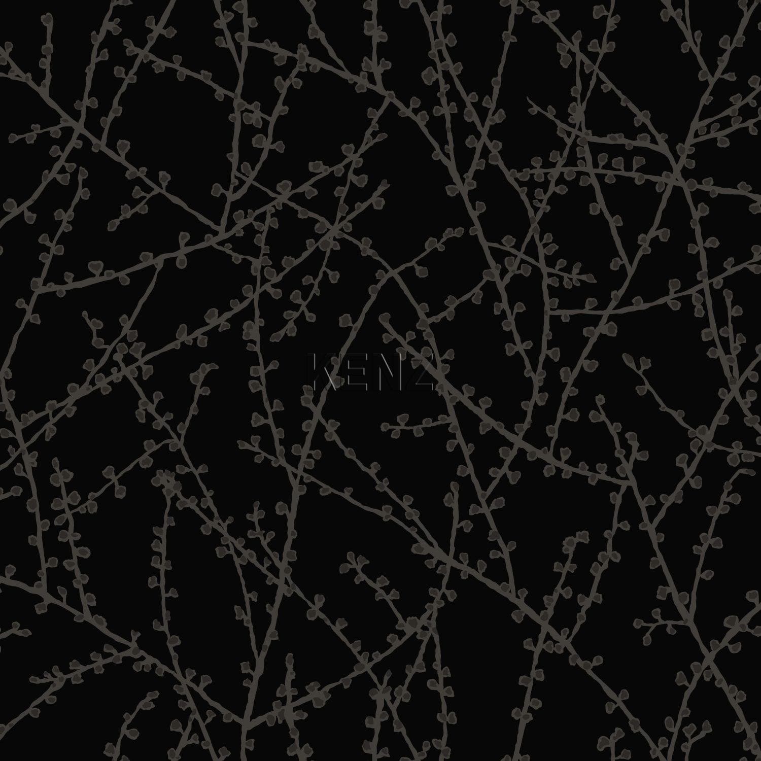 wallpaper blossom branches matt black and gray 345730