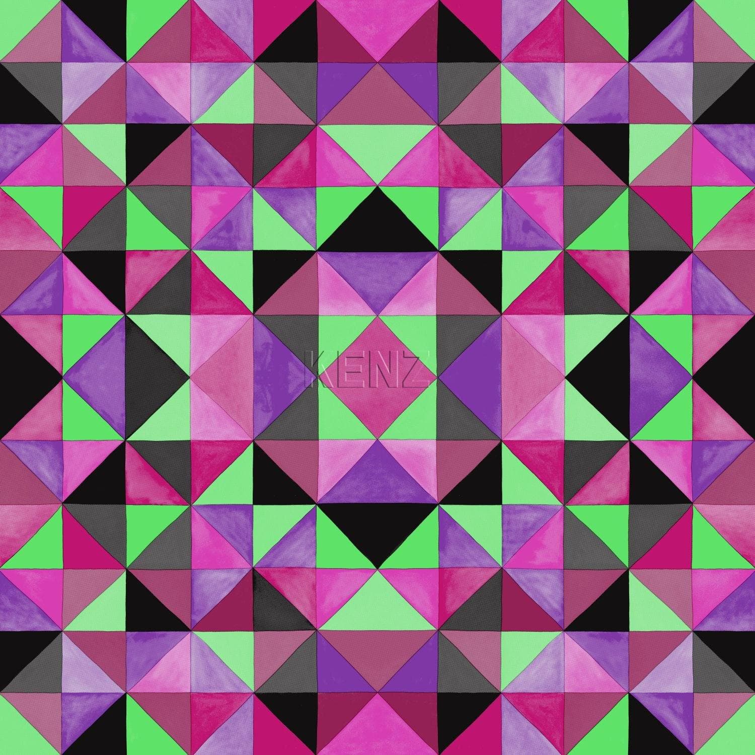 wallpaper cubism pink and green 346912