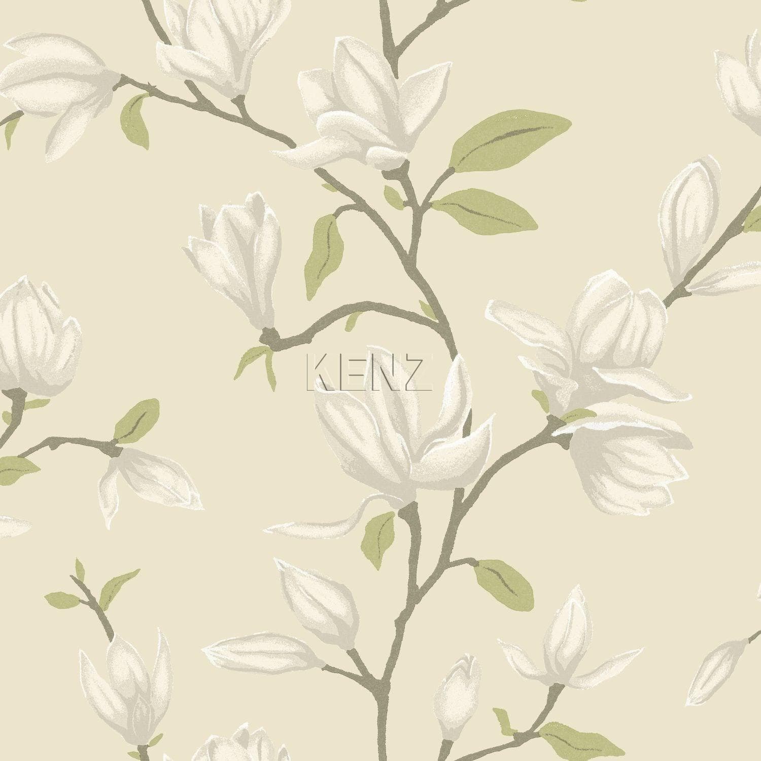 wallpaper magnolia ivory white 347045