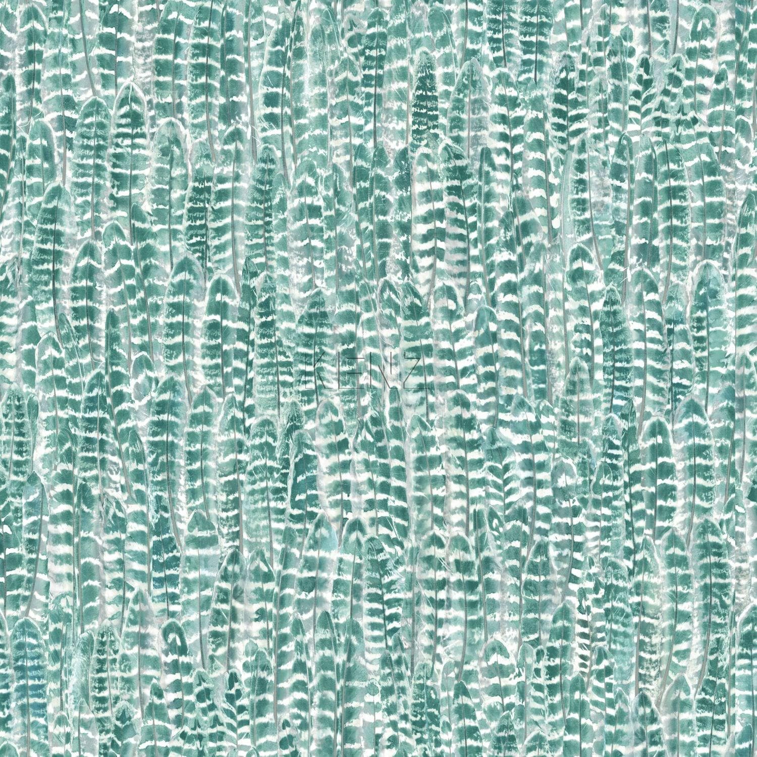 wallpaper feathers lagoon green 347396