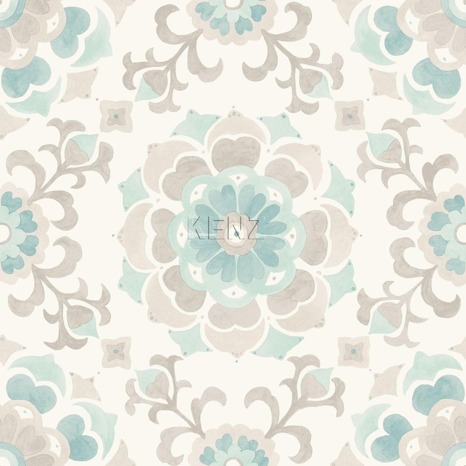 wallpaper suzani flowers celadon green 347423