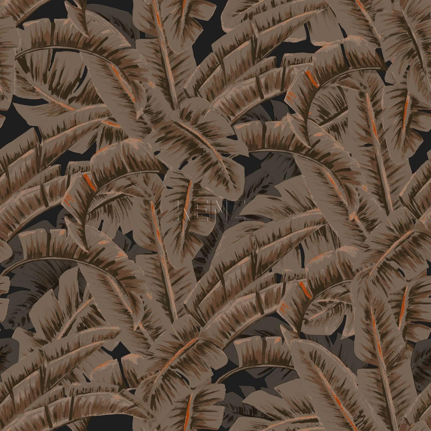 wallpaper palm leaves rust brown 347441