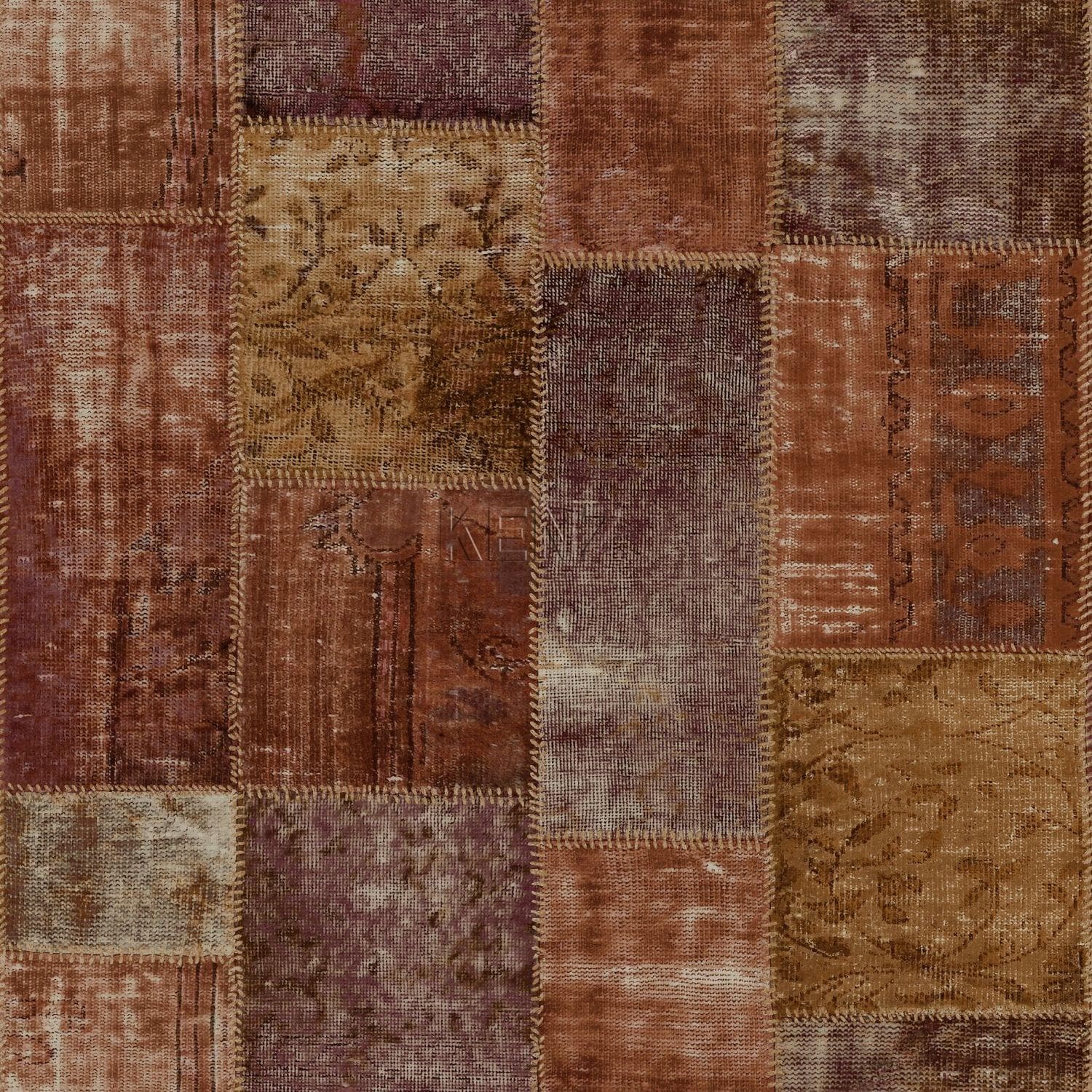 wallpaper kilim patchwork rust brown 347465