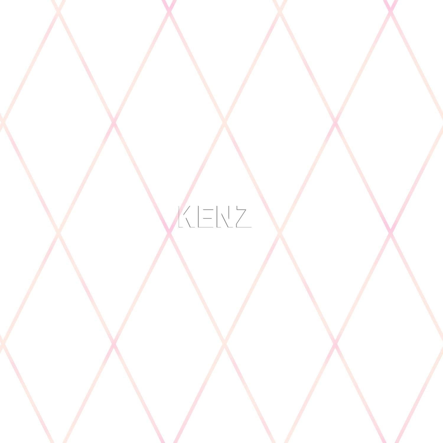 wallpaper rhombus pattern powder pink and matt white 347493