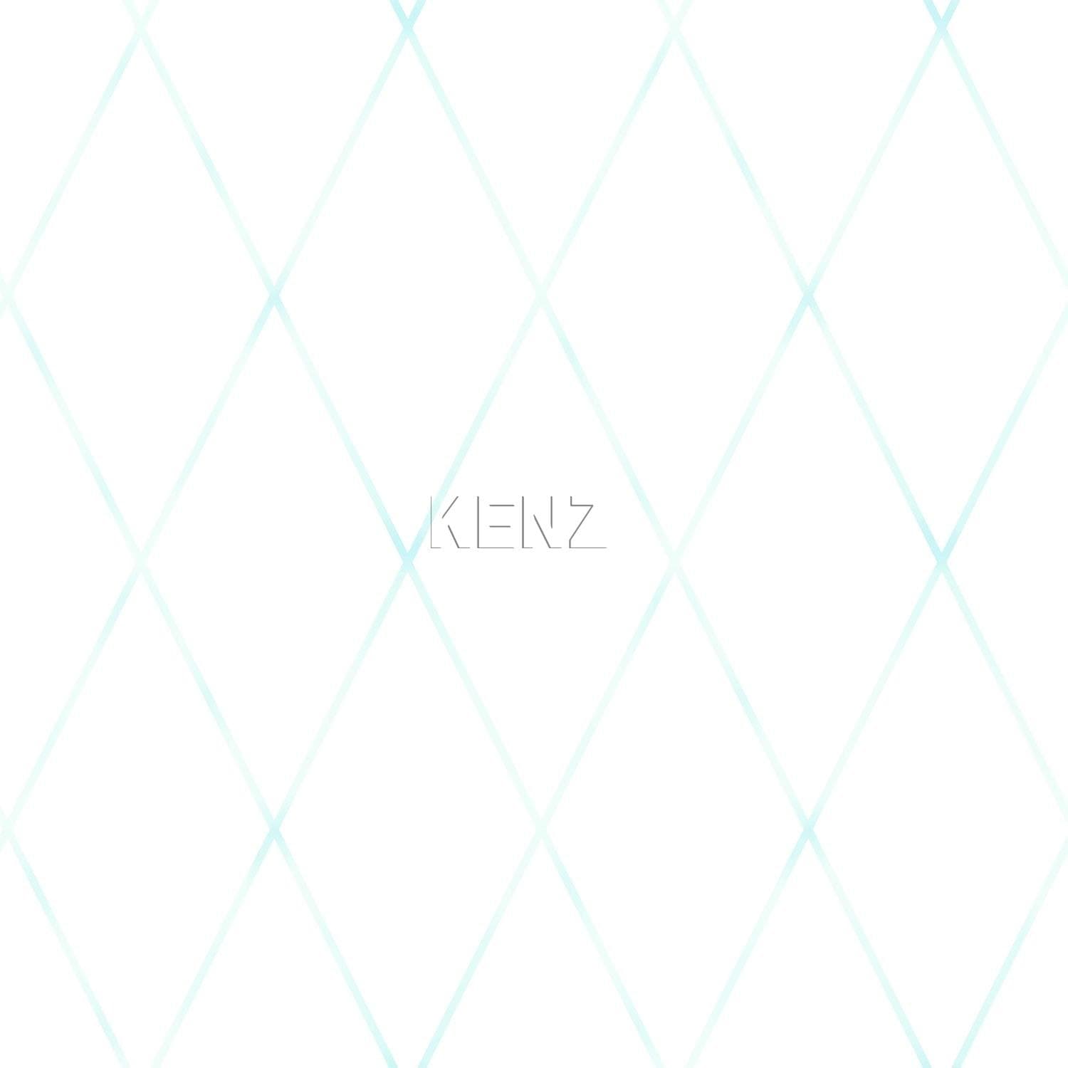 wallpaper rhombus motif matt white and mint green 347494
