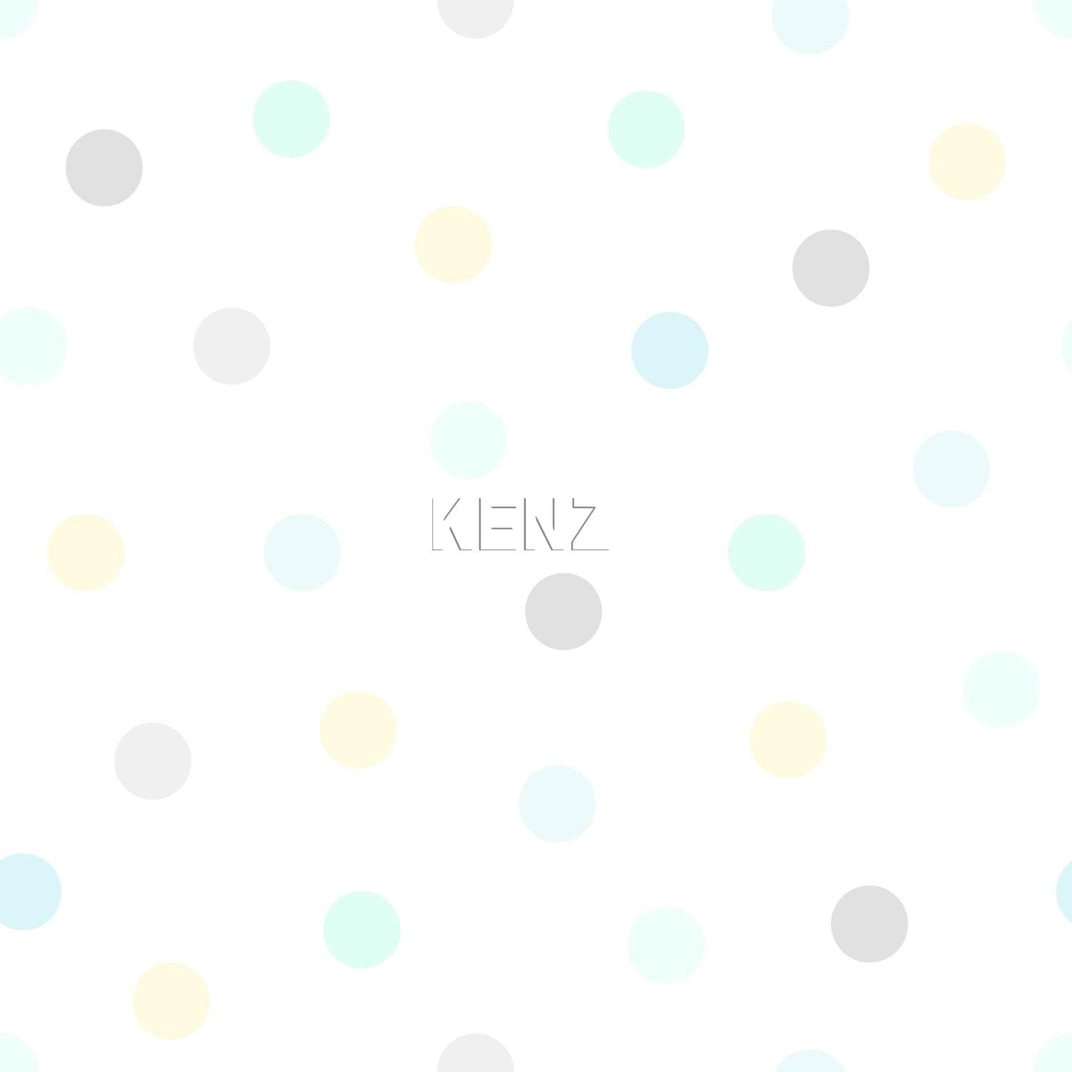 wallpaper dot mint green, pastel yellow, pastel blue and light warm gray 347509