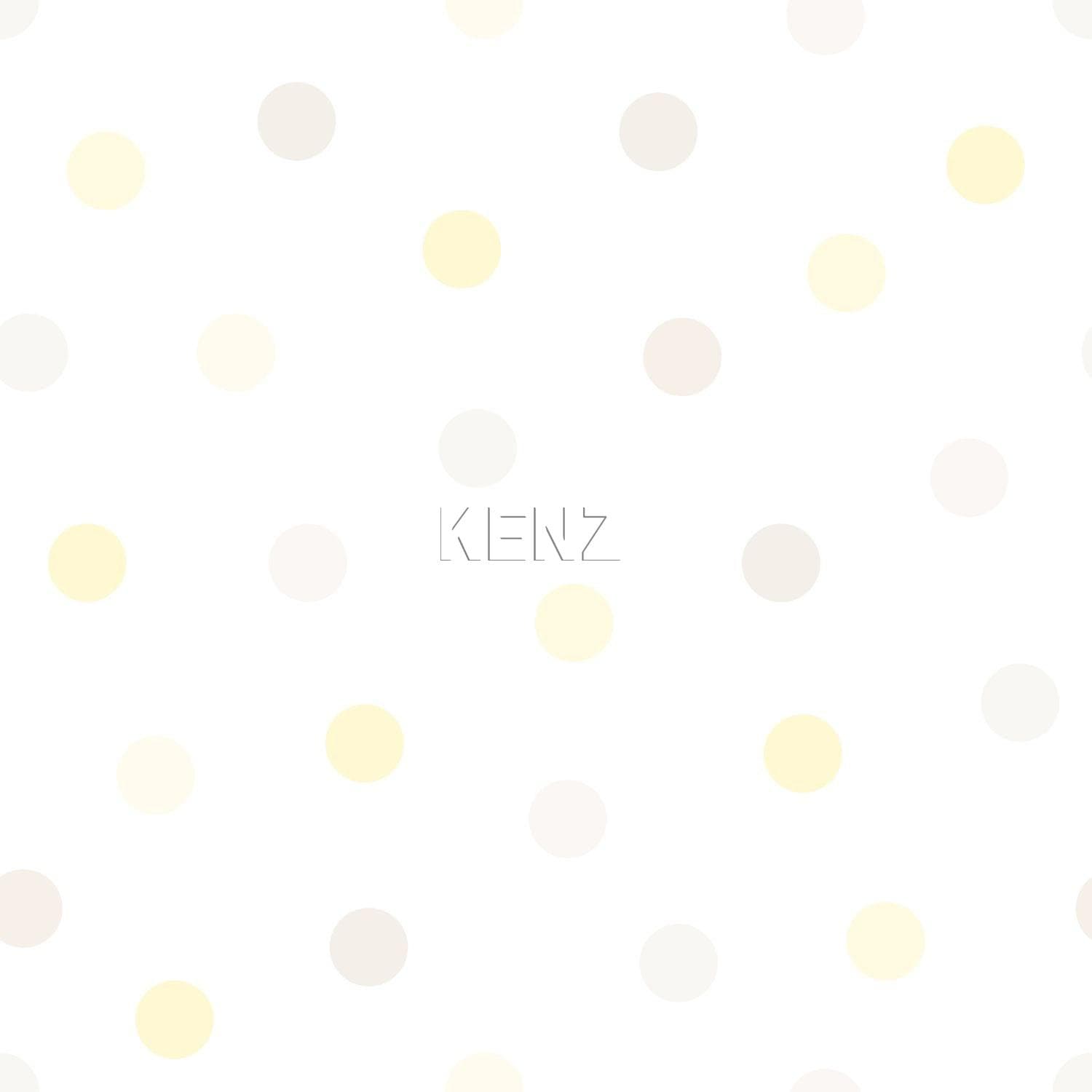 wallpaper polka dot pastel yellow, light warm gray and light cream beige 347512