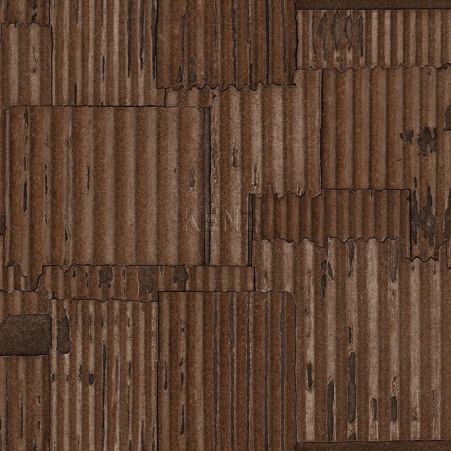 wallpaper industrial corrugated iron rust brown 347616