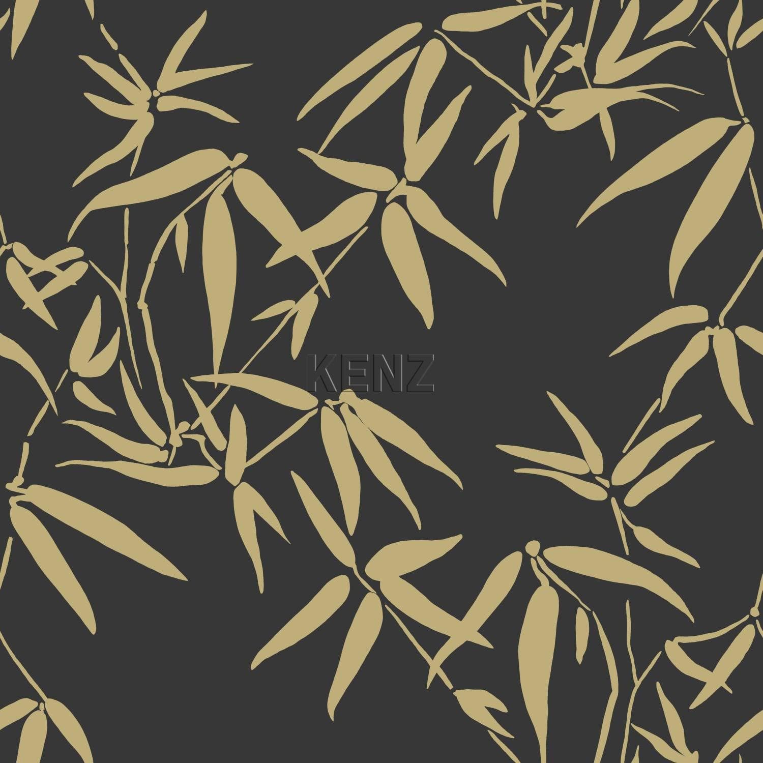 wallpaper bamboo leaves black and gold 347740