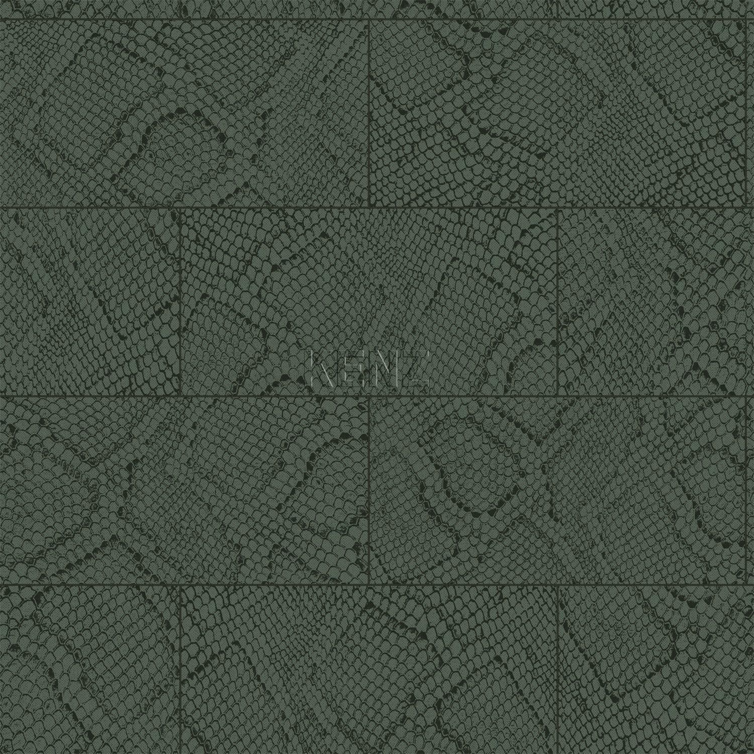 wallpaper tile pattern with snake print dark green 347789