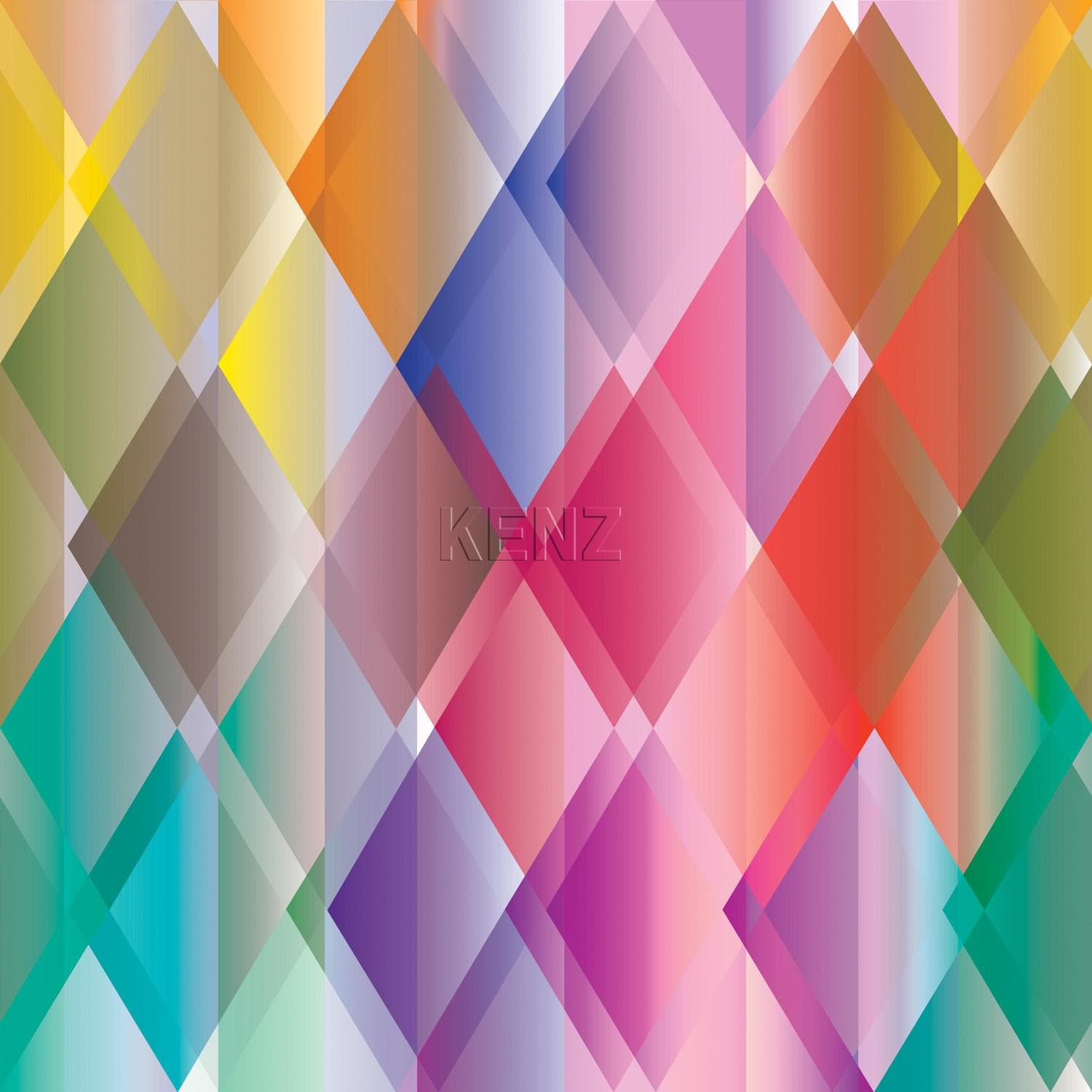wall mural colorful triangles yellow, pink, red, purple and green 357201