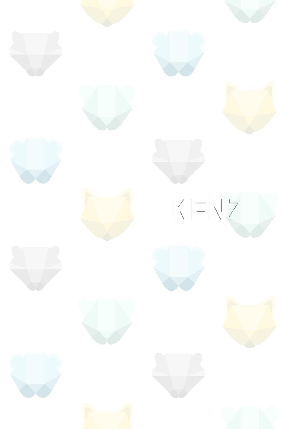 wall mural animal heads mint green, pastel blue, pastel yellow, light warm gray and matt white 357208