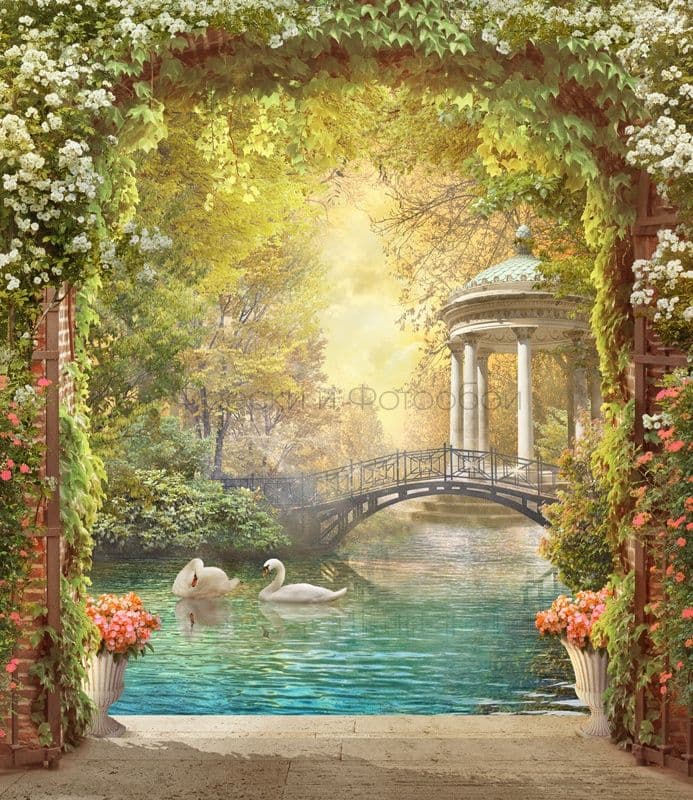 Arbour Near A Pond