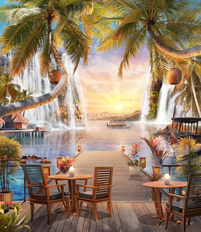 Table At A Pier Near A Gulf