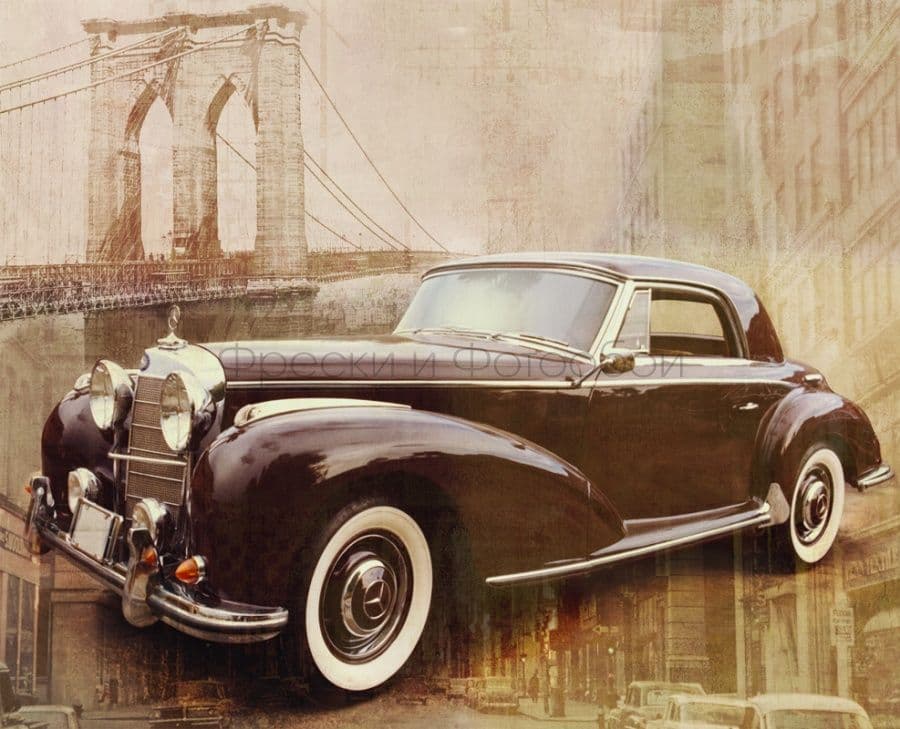 Retro Car By The Bridge