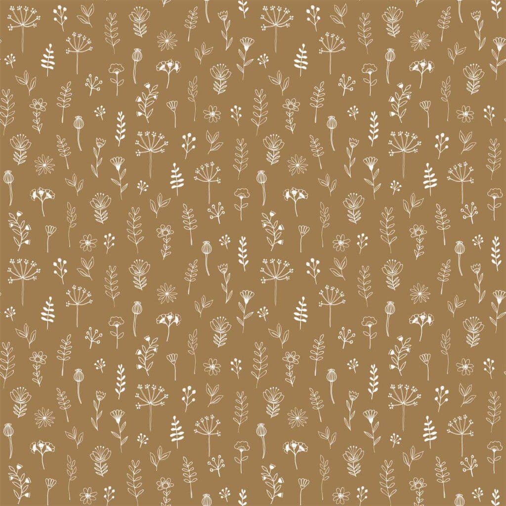 wallpaper floral pattern mustard and white 139281