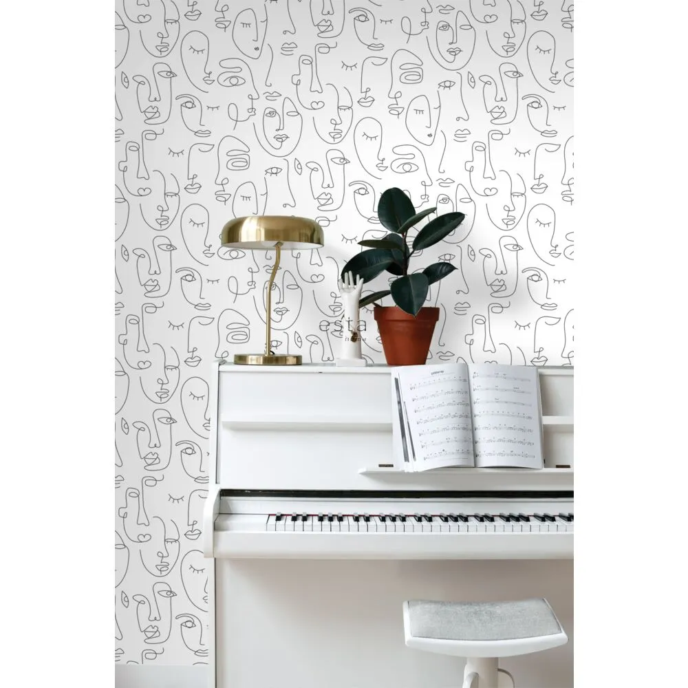 wallpaper line art faces